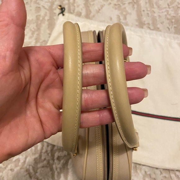 Authentic Gucci Vintage Leather Satchel Tote EUC Bone - Picture 12 of 13